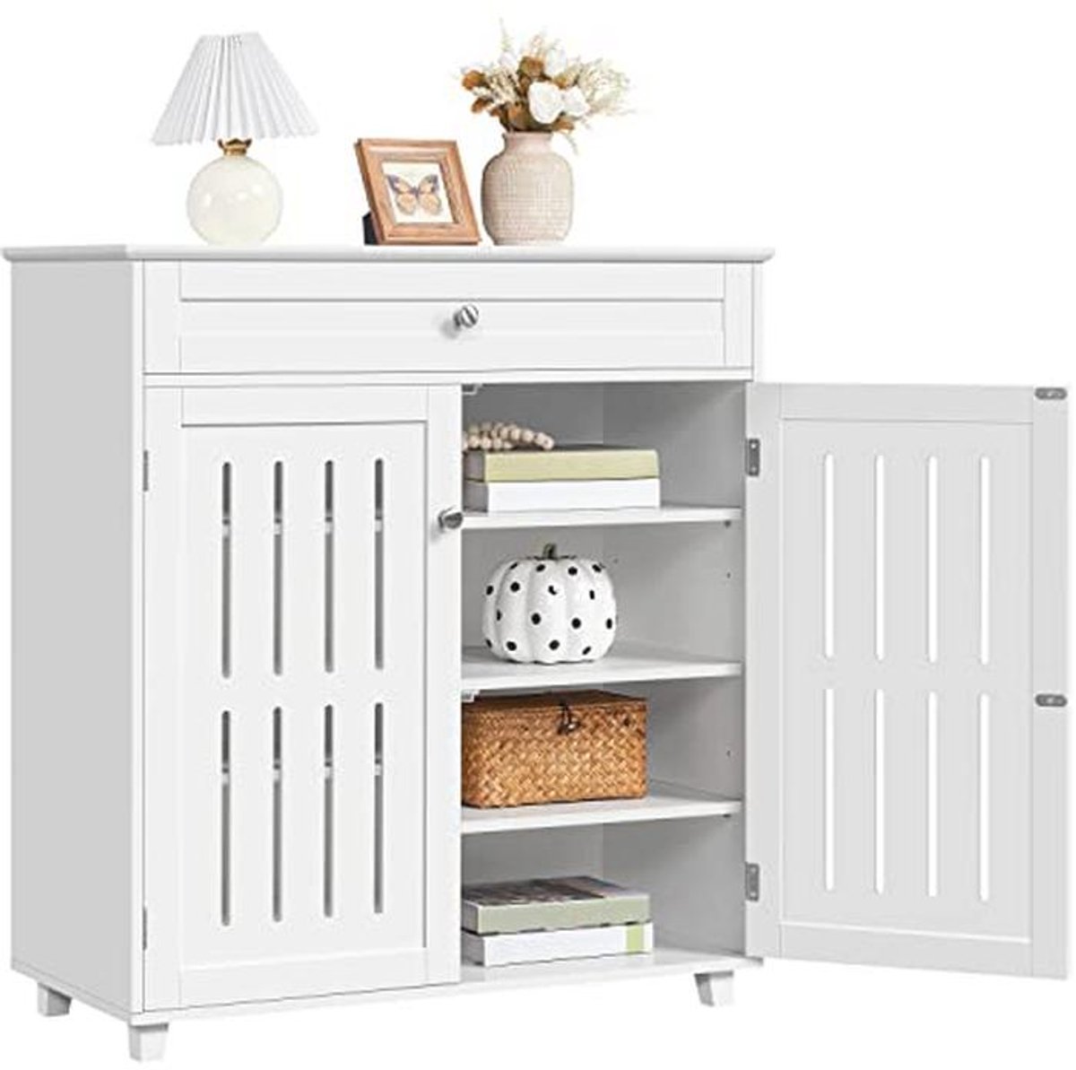 Schoenenkast met 4 Planken en Lade voor Hoge Hakken en Laarzen - Multifunctioneel en Ruimtebesparend (9101012739511)