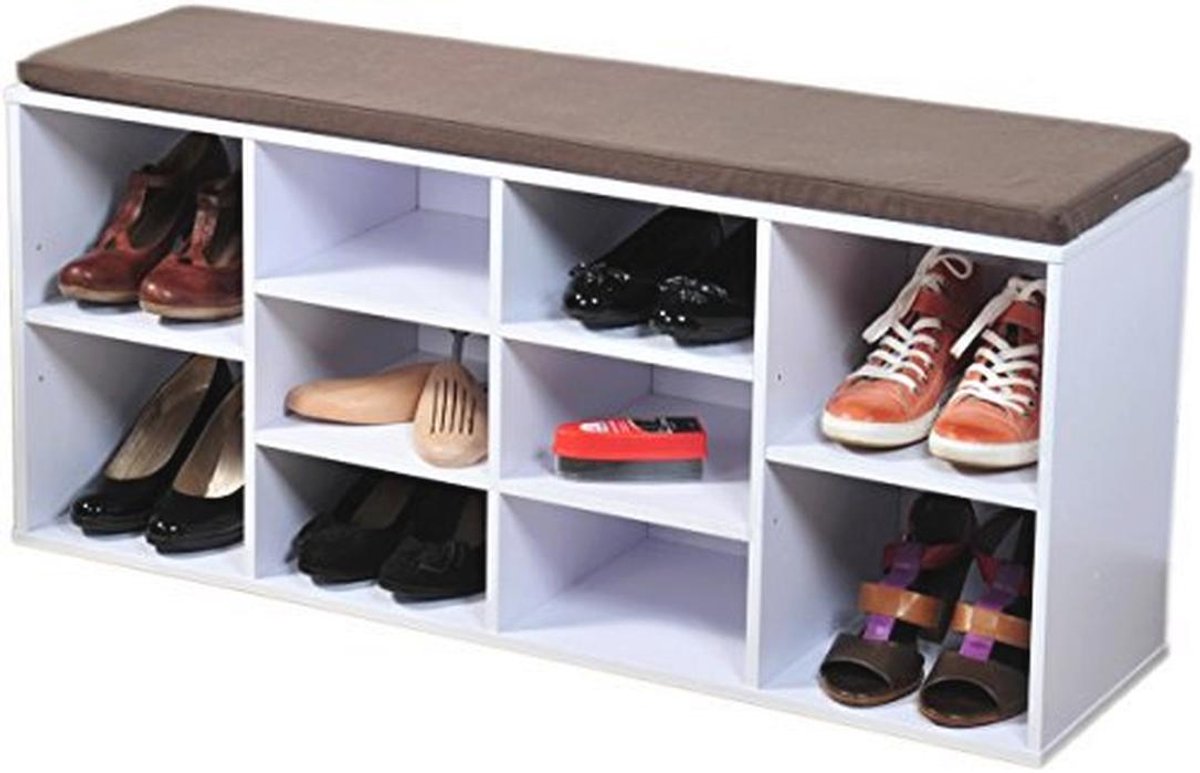 Schoenenkast met Zitkussen en Veel Opbergruimte 103,5 x 29,5 x 48 cm (9101002916359)