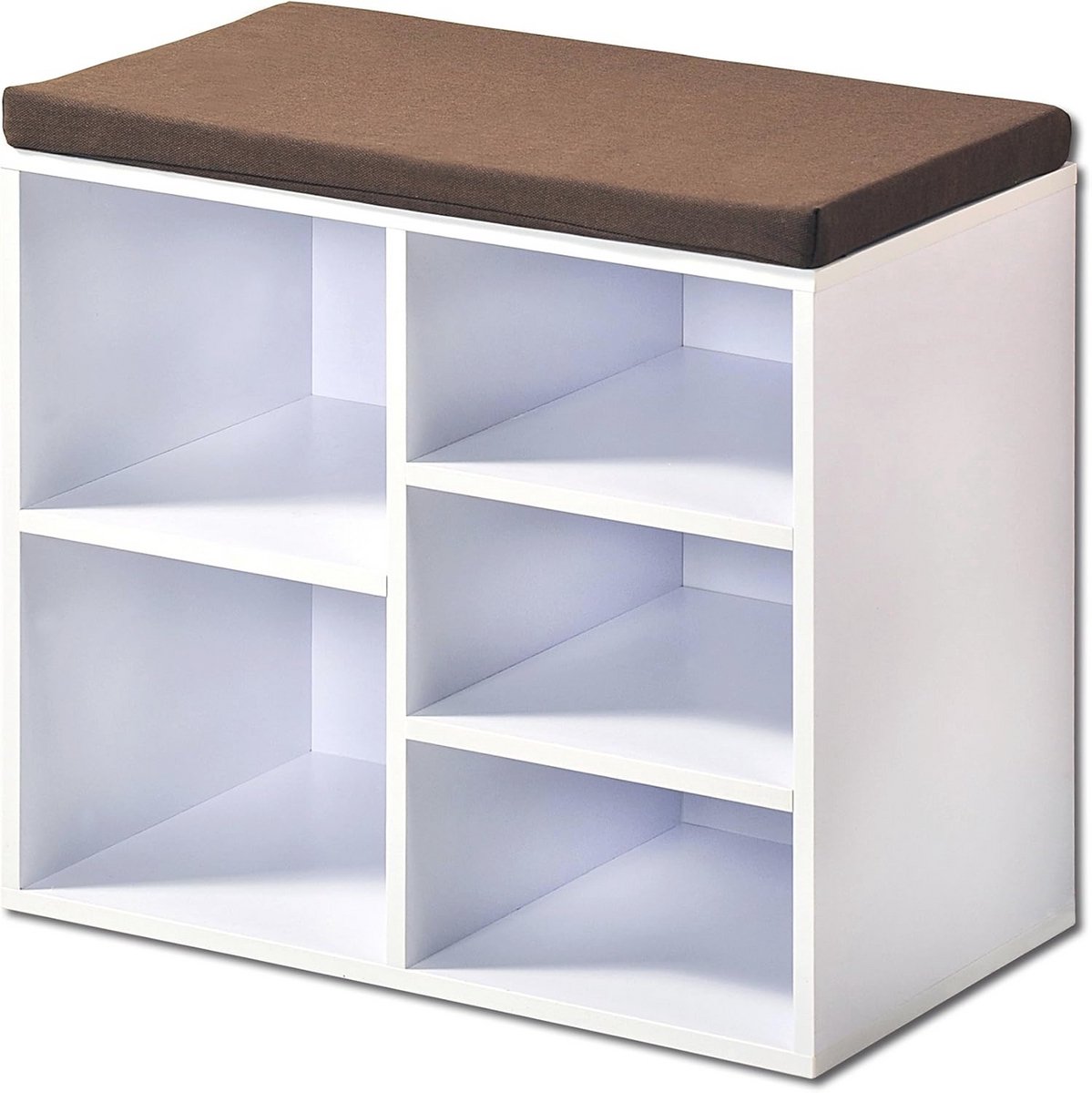 Schoenenkast met Zitkussen en Veel Opbergruimte - Wit - 51 x 29,5 x 48 cm (9101049574949)
