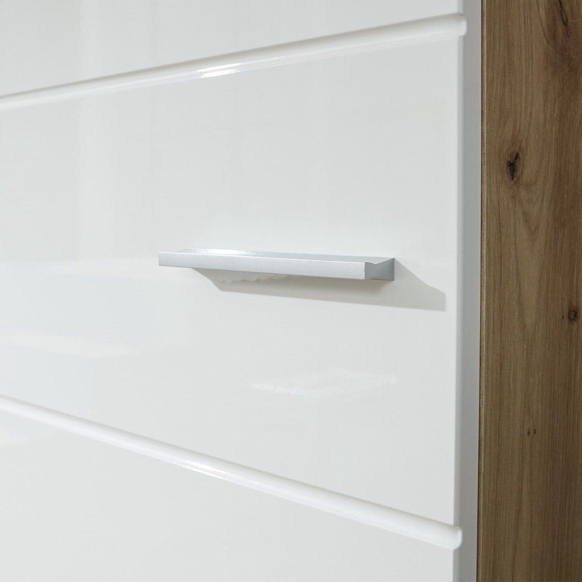 Schoenenkast met spiegel Amanda hoogglans wit tak 91x42x38cm - Garderobe Schoenenkast met spiegel (9502453641287)