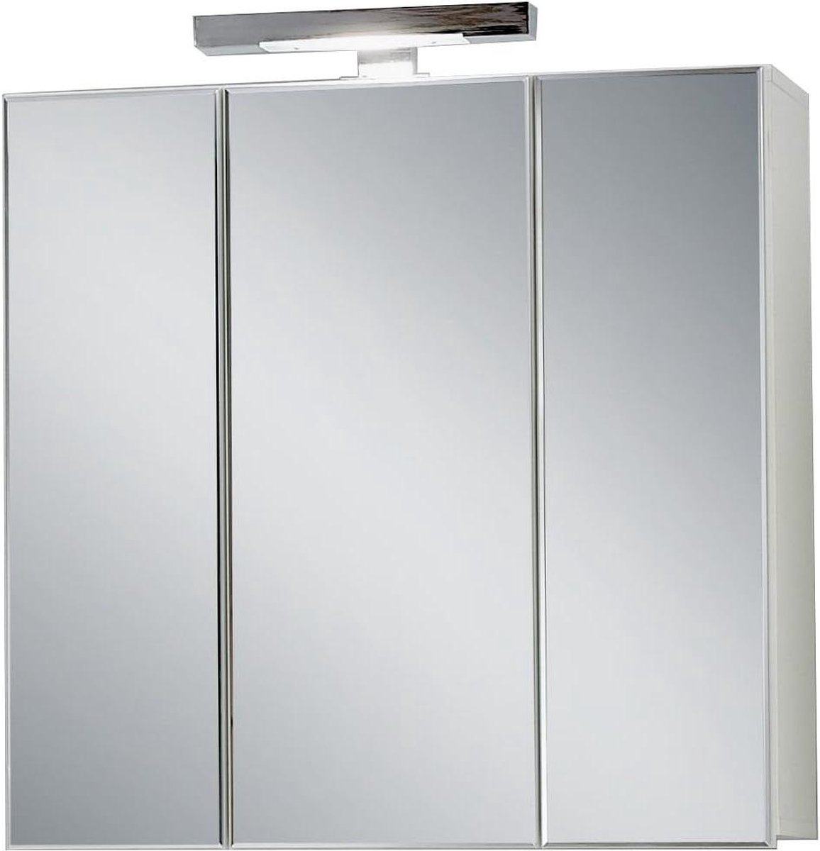 Schoenenkast met spiegel - Zamora 3 - Wit - Melaminehars gecoat - Decoratieve spaanplaat - Ca. 700 x 690 x 190 cm Schoenenkast met spiegel (9508291165848)