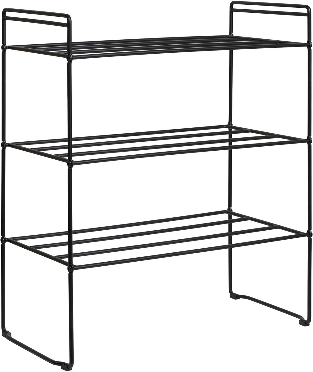 Schoenenrek - 3 Planken | Zwart Metaal | Scandinavisch (9502844115229)