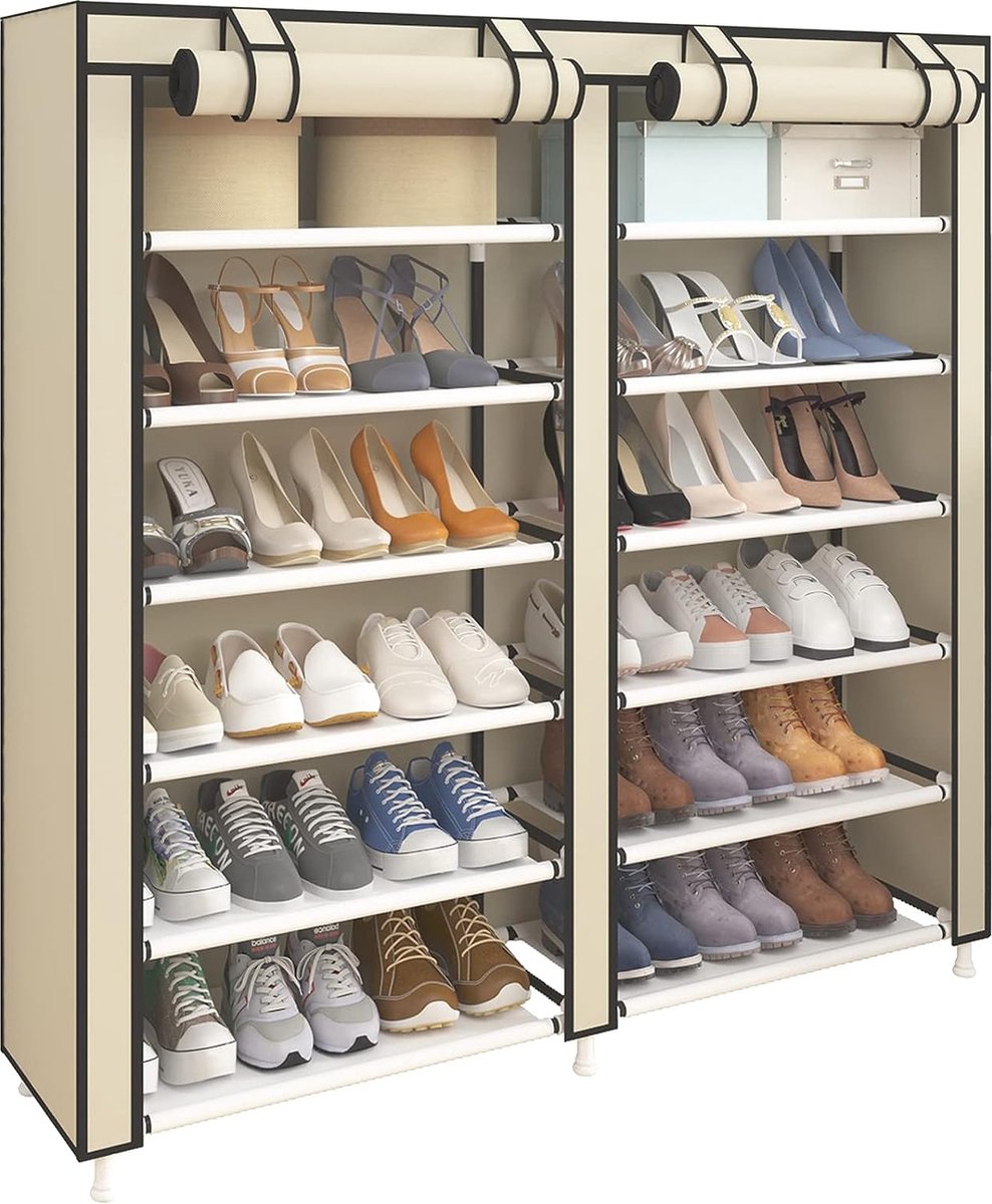 Schoenenrek Vrijstaande Draagbare Schoenen-opbergtas, Beige (7595980489707)