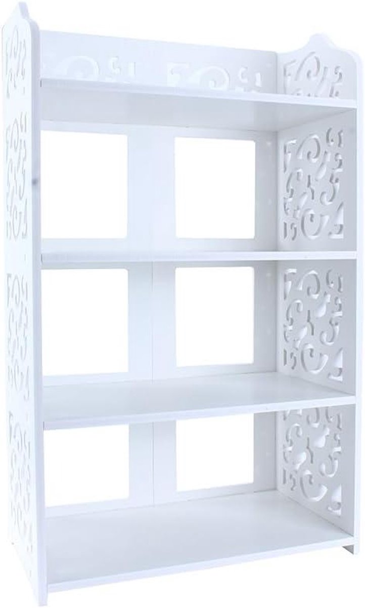 Schoenenrek met 4 niveaus in wit - Hoekkast voor 12 paar schoenen - Opbergmeubel voor woonkamer, hal en kleedkamer - Afmetingen: 40 x 22,9 x 71 cm (6153004594502)