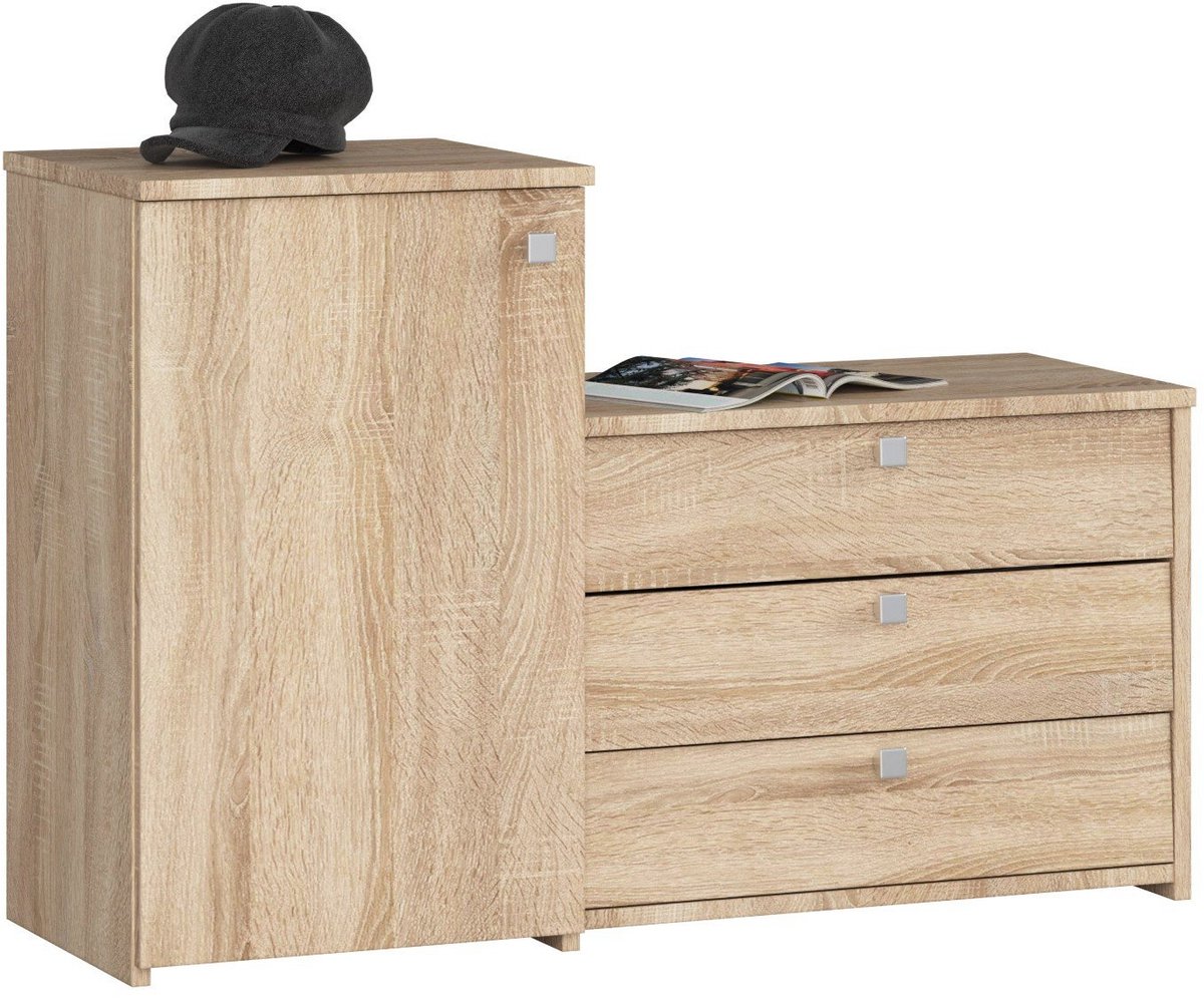 Schoenkast S16 / Halkast, Schoenenopberger, Schoenenrek / Sonoma Eik / AKORD Furniture Factory / 98,4 x 68 x 33 cm (5901738162600)