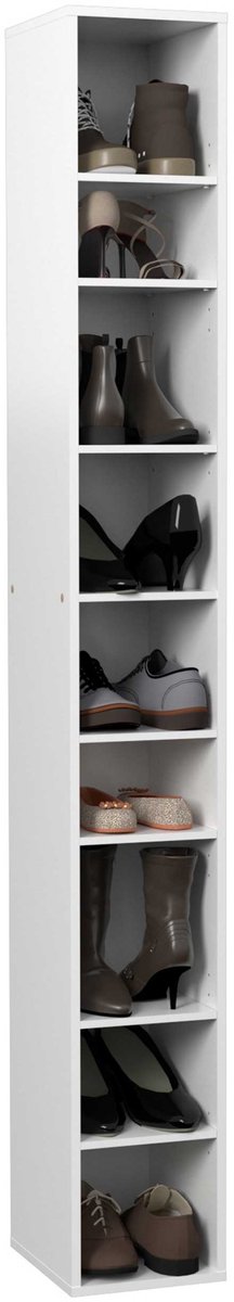 Schoenkastmodule Stan 200cm - wit - Parisot - Schoenenkast - Wit - Spaanplaat (3170720616618)