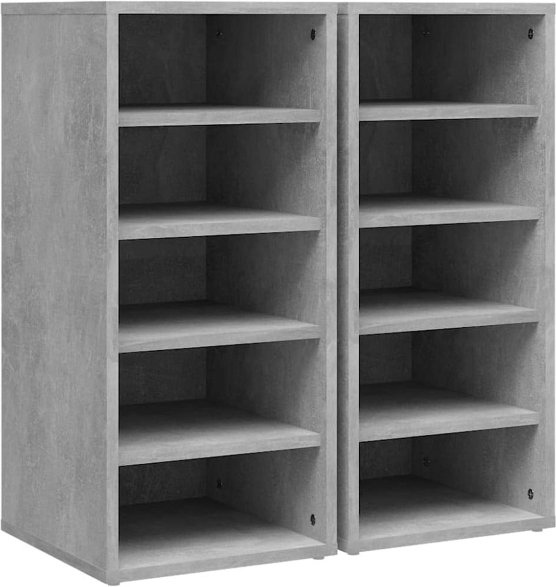 Set van 2 Schoenenkasten met 5 Vakken voor Hal en Slaapkamer (9101093666317)