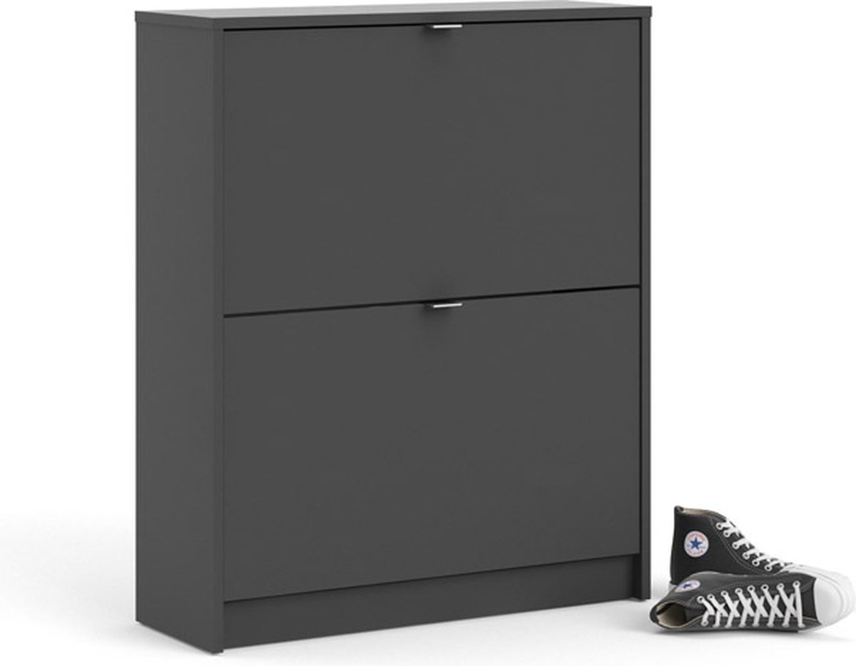 Shane schoenenkast 2 vouwdeuren 2R mat grijs. (5713035074018)