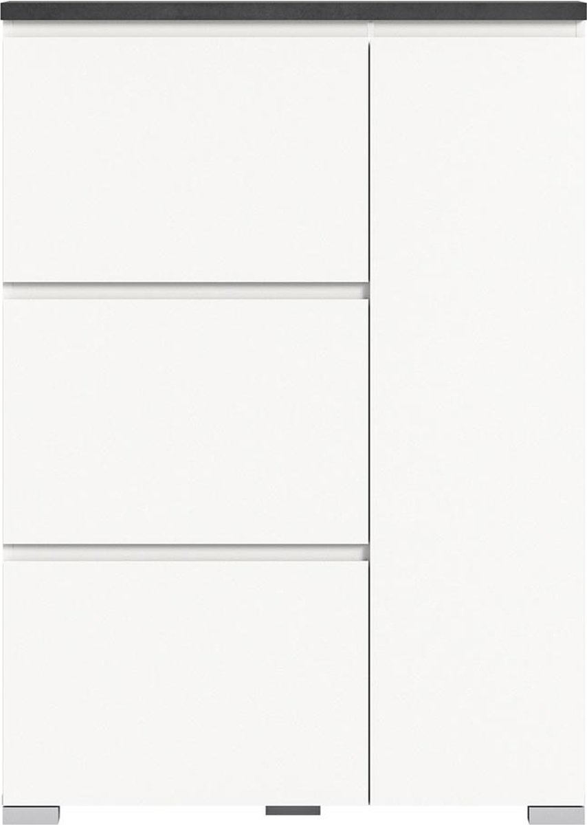 Shoelove schoenenkast 1 deur, 3 kleppen 95x130cm wit,grijs. (4066432013557)