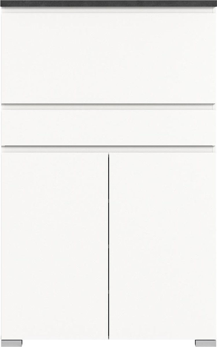 Shoelove schoenenkast 2 deuren, 1 klep, 1 lade 95x151cm wit,grijs. (4066432013618)