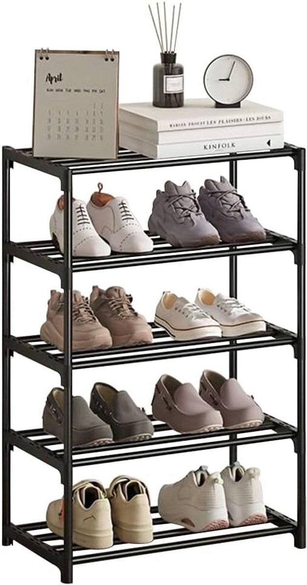 Slanke en Stapelbare Schoenenkast met 5 Lagen voor Kleine Ruimtes (9101057628290)