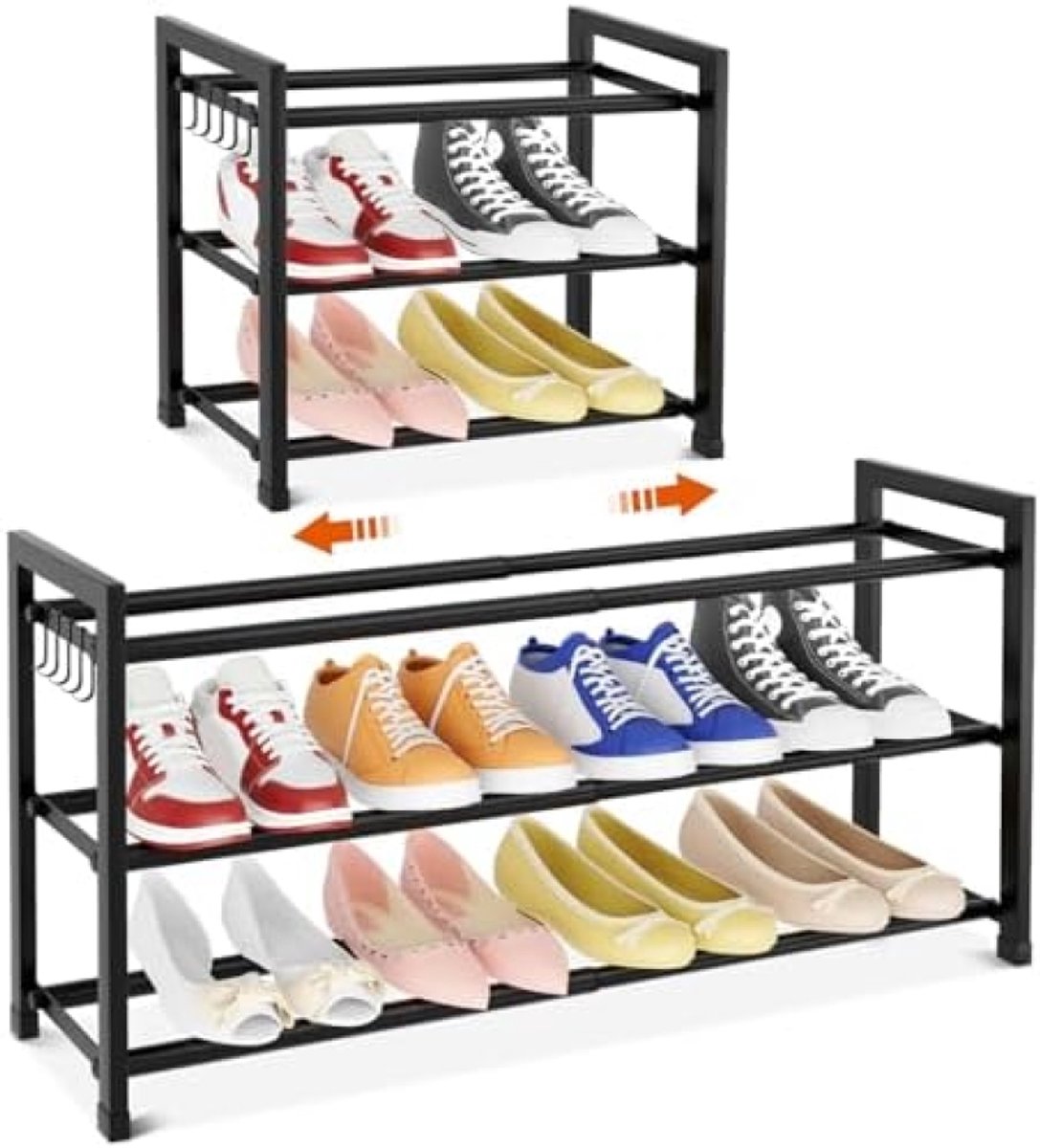 Smal en verstelbaar schoenenrek met 3 etages (8785355923120)