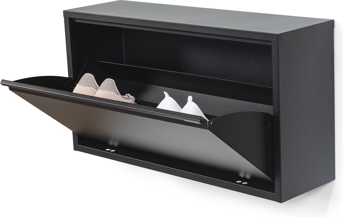 Spinder Design schoenenkast Billy 1 Maxi - Zwart - 6 paar schoenen - Staal (8712077113713)