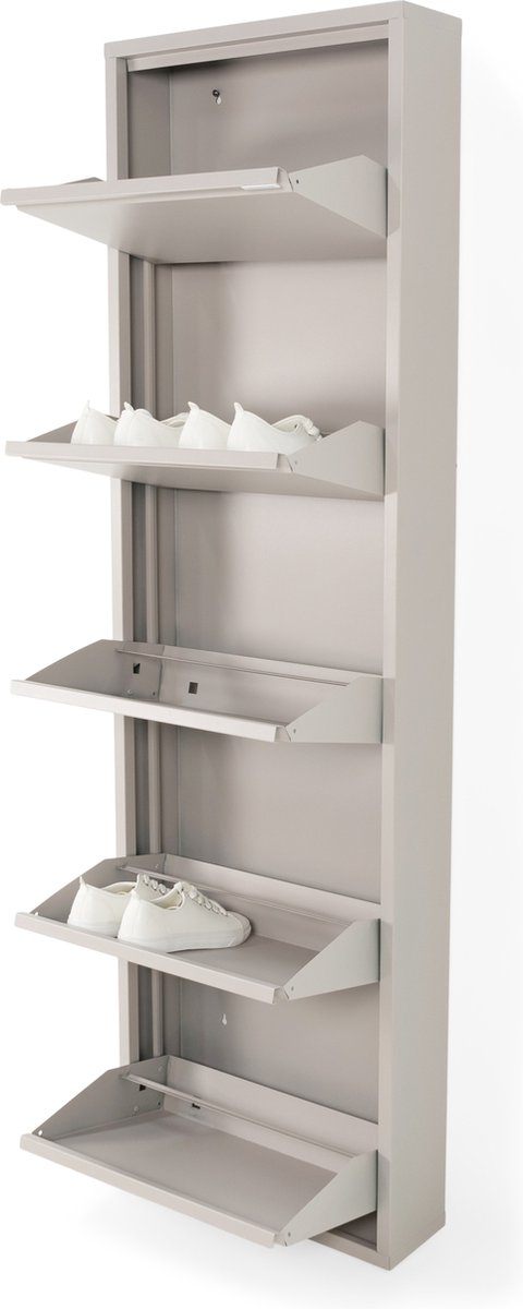 Spinder Design schoenenkast Billy 5 - Silky Taupe - 10 paar schoenen - Staal (8712077111542)