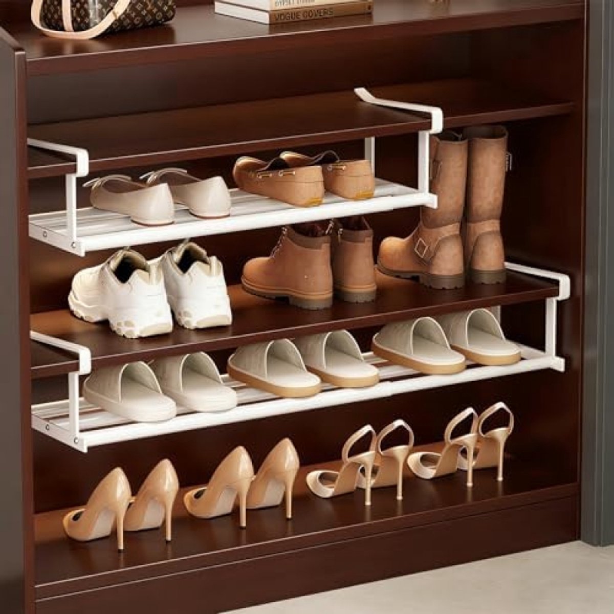 Uitbreidbaar hangend opbergrek voor kasten - Wit (8785355923021)