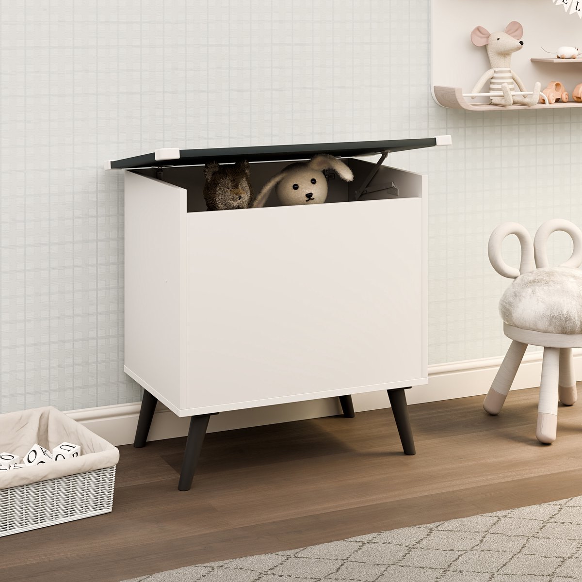 VCM Holztruhe | Maße ca. H. 65 x B. 68 x T. 39 cm | Kiste für alle Wohnräume | Aufbewahrungsbox | Kiste - Bosula L (4051814446672)