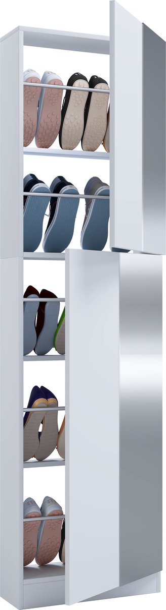 VCM Houten schoenenkast Schoenenkast Schoenrek Schoenstandaard Fulisa XL Spiegel Houten schoenenkast Schoenenkast Schoenrek Schoenstandaard Fulisa XL Spiegel (4051814426223)