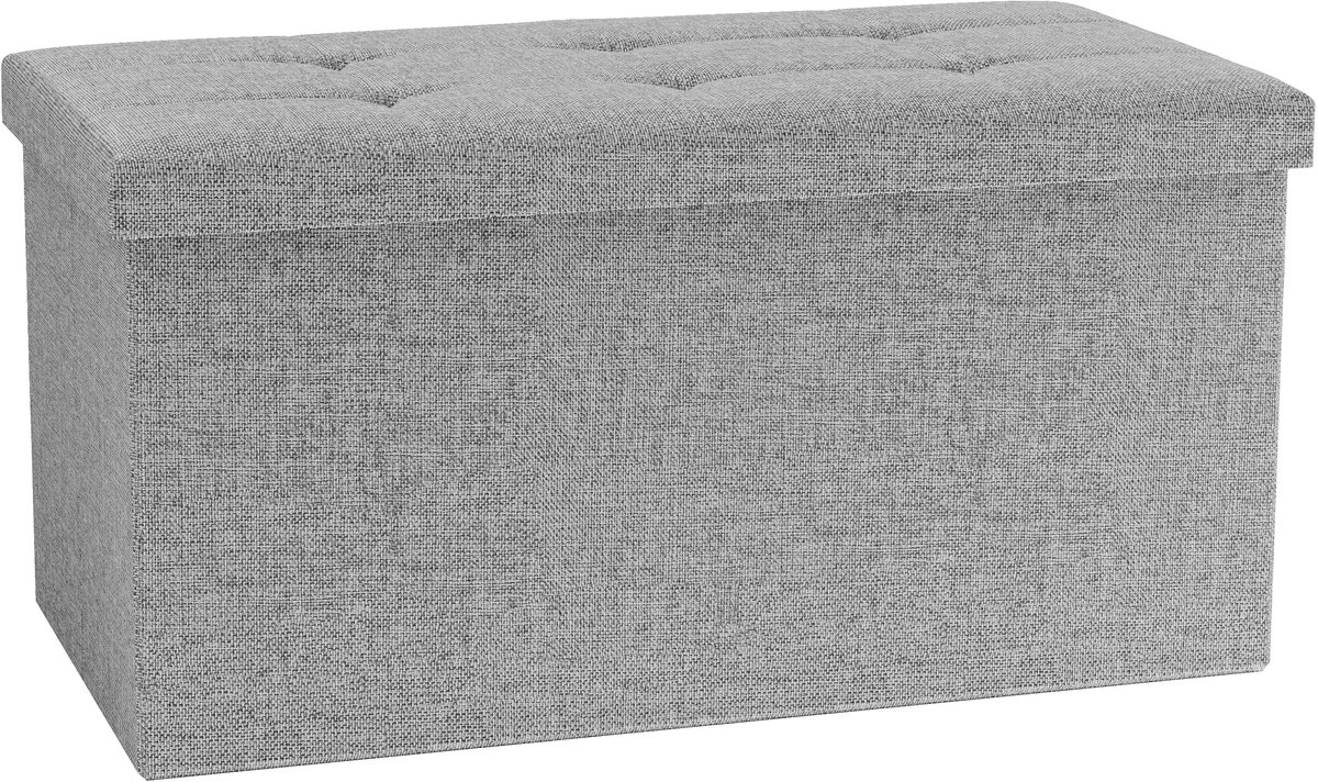 VCM Stoff Sitzbank | Maße ca. H. 38 x B. 76 x T. 38 cm | Kiste für flexiblen Einsatz in allen Wohnräumen | Aufbewahrungsbox | Sitztruhe - Boxas (4051814446474)