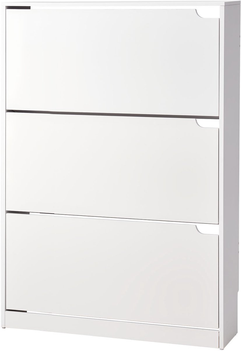 VEVOR schoenenkast met 3 neerklapbare deuren, ruimtebesparend schoenenrek, vrijstaande schoenenrekorganizer voor entree, hal, woonkamer, veranda, modern schoenenrek 800 x 220 x 1165 mm wit (0197988706090)