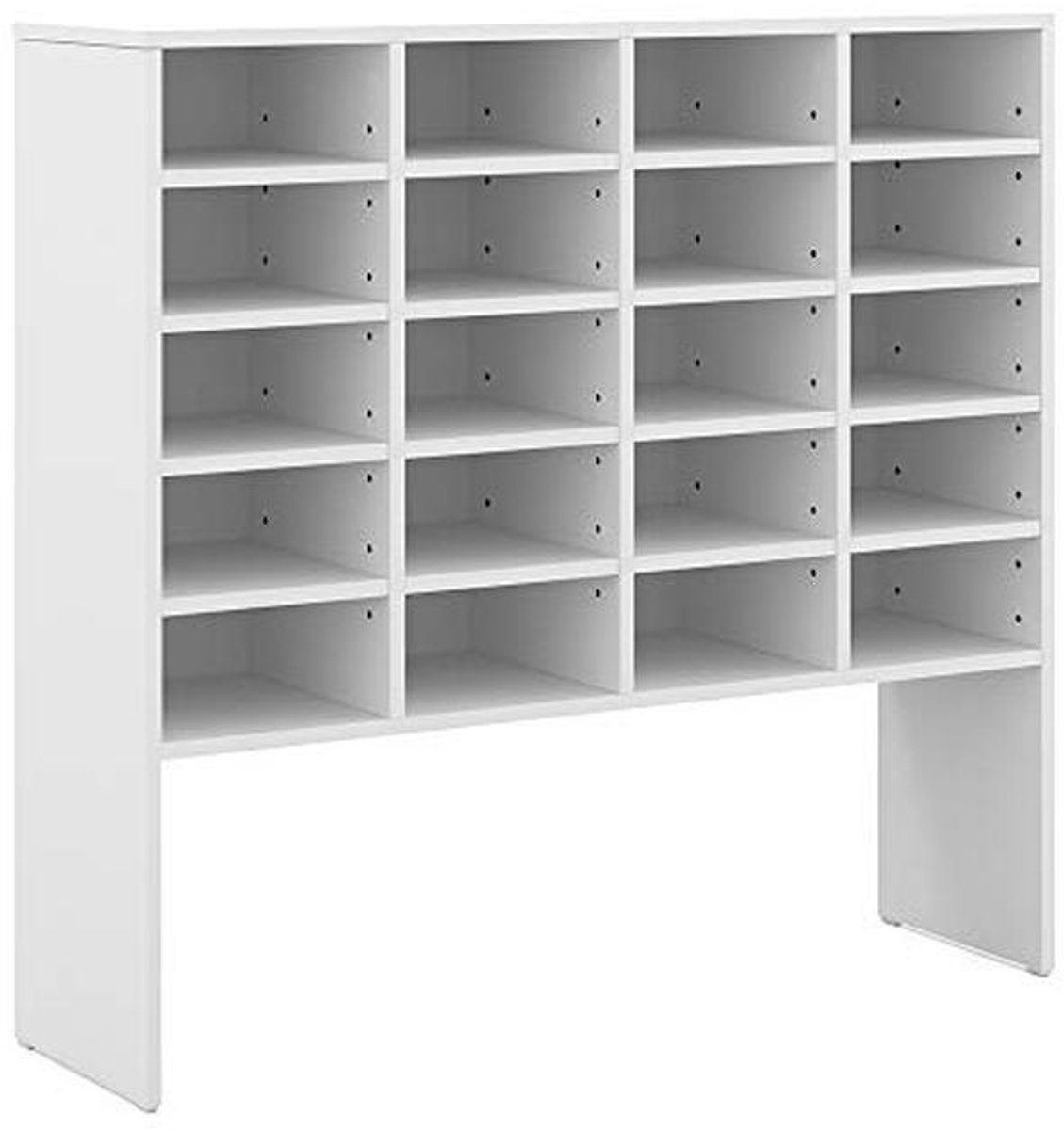 Witte Schoenenkast voor 20 Paartjes - 104 x 99 cm (9101000346158)