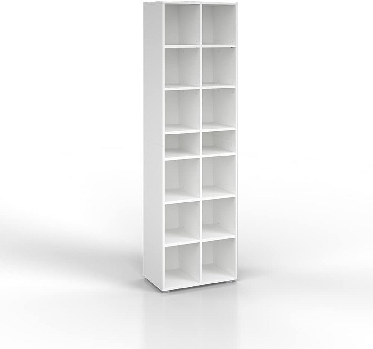 XL Schoenenkast Wit met 22 Vakken - Hoge Opbergkast voor Hal of Gang (9101027975058)