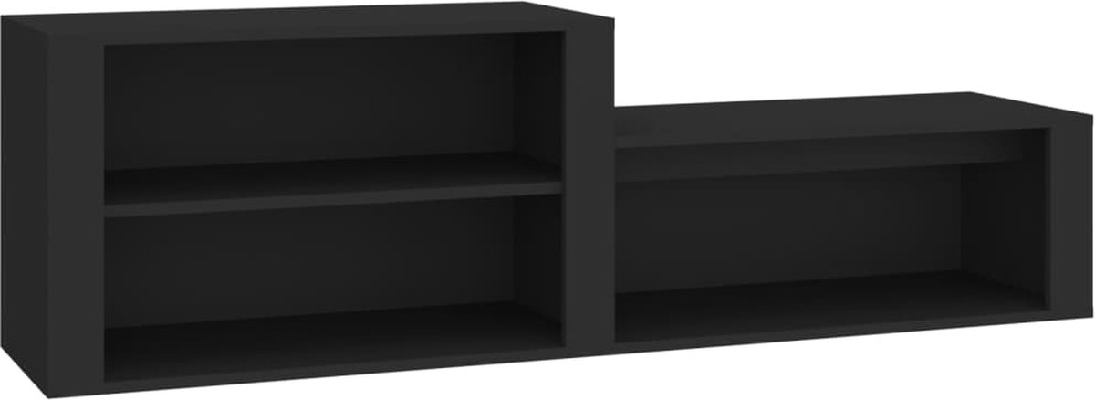 vidaXL - Schoenenkast - 150x35x45 - cm - bewerkt - hout - zwart (8720287223177)
