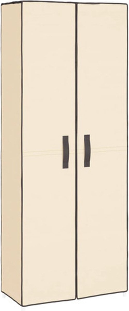 vidaXL - Schoenenkast - 60x30x166 - cm - stof - crèmekleurig (8720286640814)