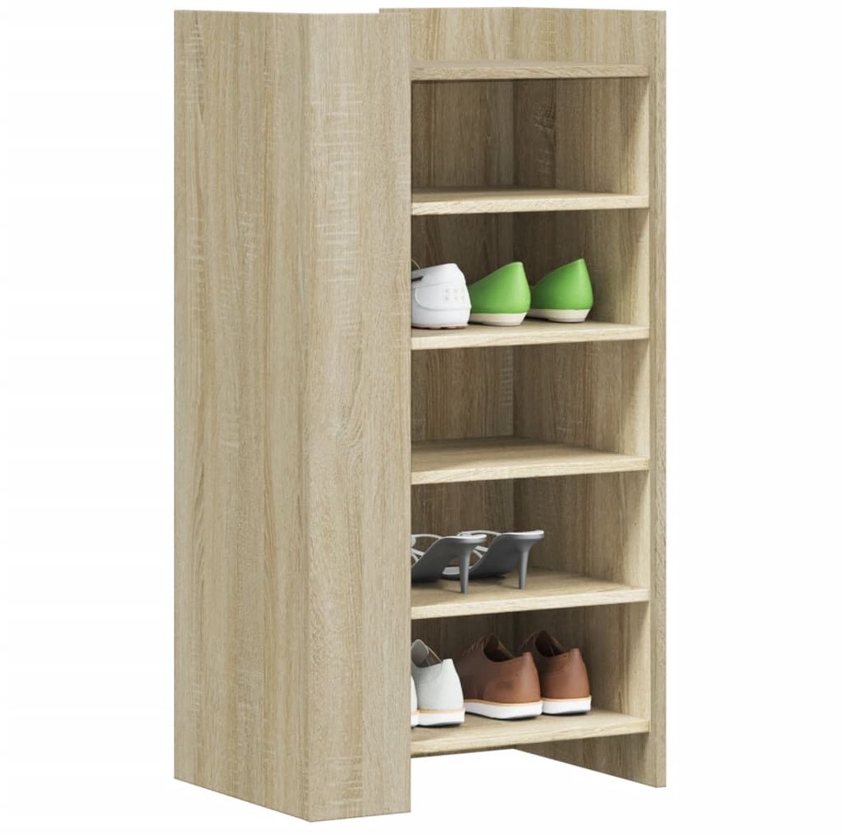 vidaXL Schoenenkast - Sonoma eiken - 5 schappen Schoenenkast - Schoenenkasten - Schoenen Kast - Schoenen Rek (8264259162342)