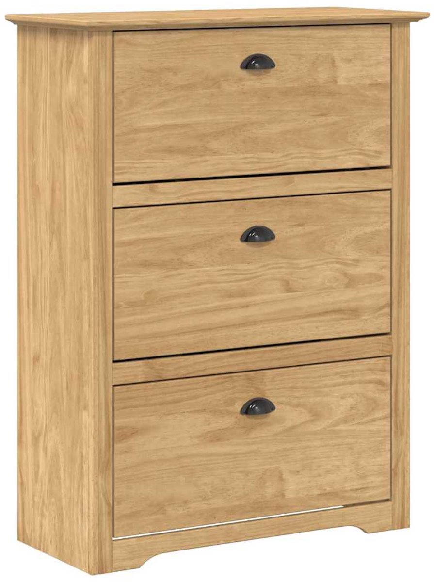 vidaXL - Schoenrek - BODO - Honing - bruin - 80 - x - 35 - x - 118 - cm - Bewerkt - hout (8721364358850)