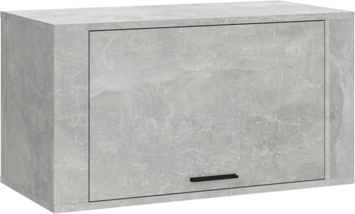 vidaXL - Wandschoenenkast - 70x35x38 - cm - bewerkt - hout - betongrijs (8720287224808)