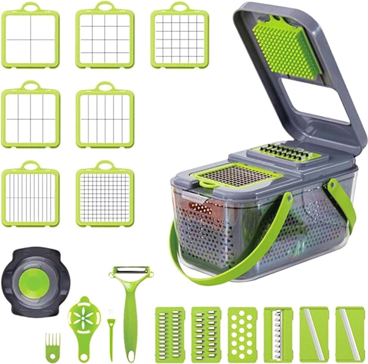 22-in-1 Multifunctionele Groentesnijder en Food Chopper - Met Eierscheider en Mandoline Snijmachine (6152638699614)