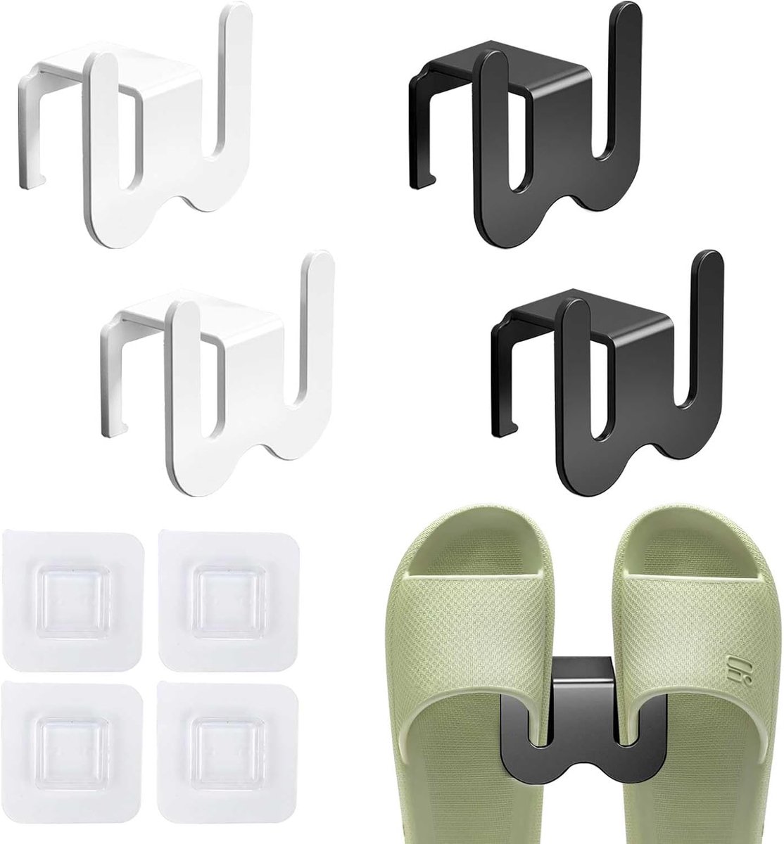 4 stuks wandmontage schoenenhouders - Ruimtebesparend schoenenrek voor entree, woonkamer, balkon en badkamer (6151842421455)