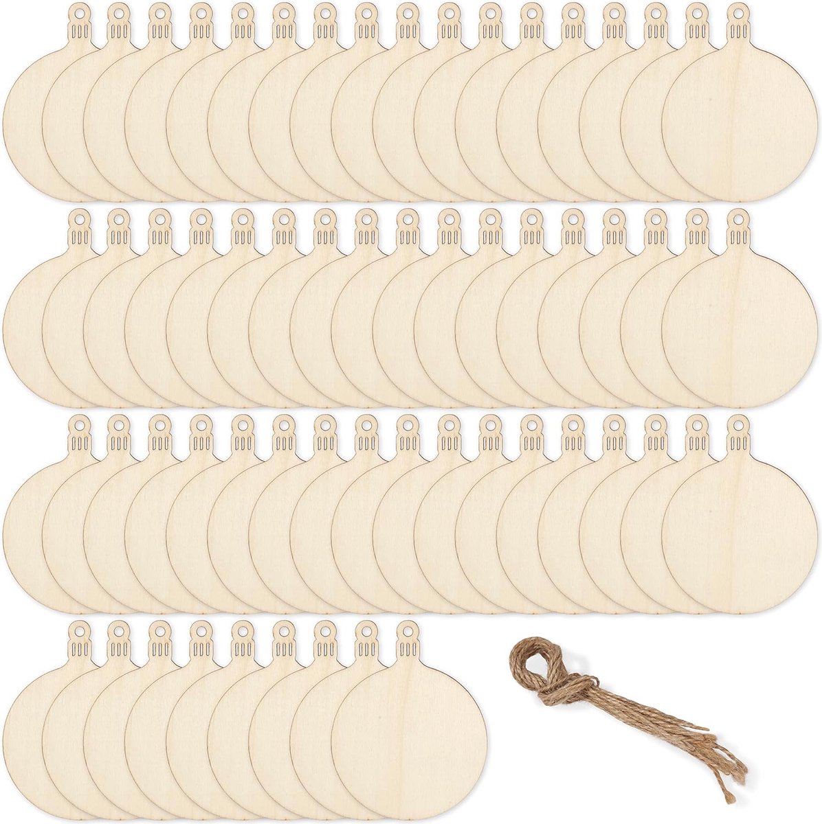 60 Houten Kerstballen om te Schilderen en Decoreren - Creatief Kerstknutselmateriaal voor Gepersonaliseerde Versiering (6152610257283)