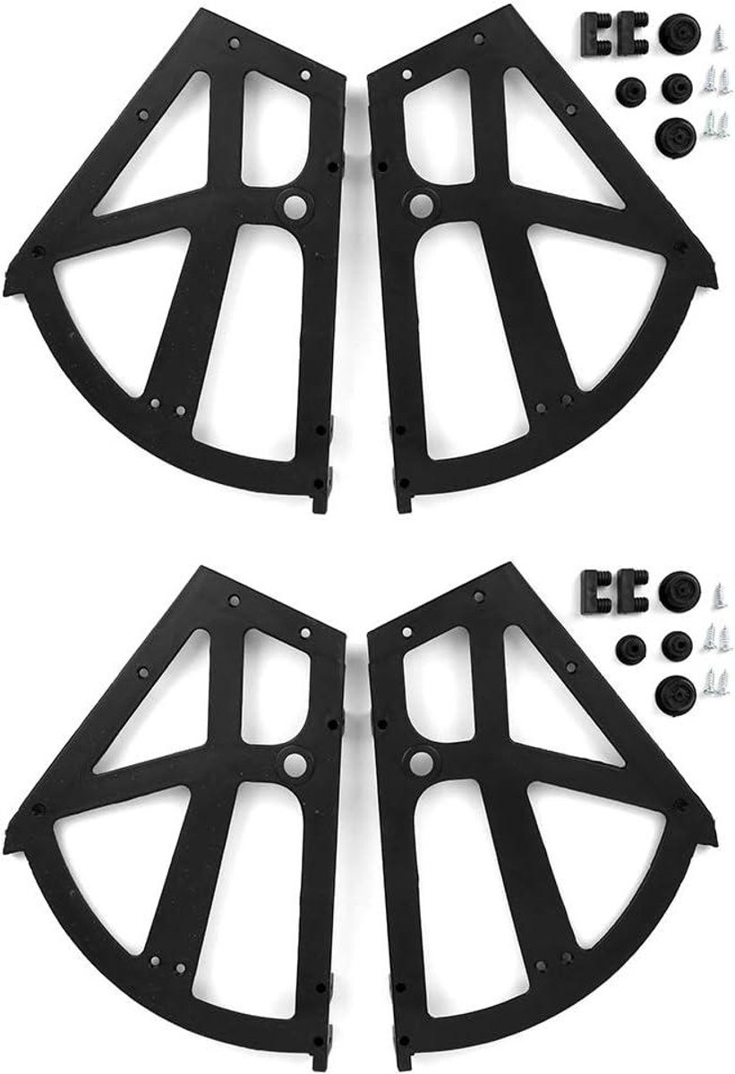 Allecto- Kastscharnierrek - Schoenenkast - Draaischarnier - Kunststof - 4 stuks - Opslag - Meubels - Hotel - Geschikt voor - Zwart - Praktische kunststof schoenenrekken met draaischarnieren voor opslag en meubels. (8799200339196)