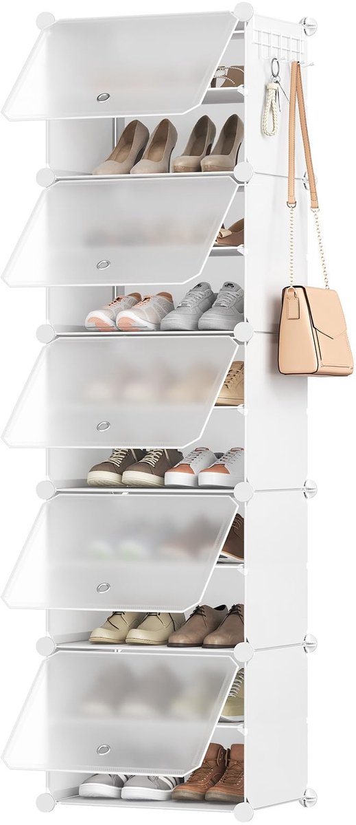 Azomor® Ruim en flexibel schoenenrek met 10 niveaus voor hal en slaapkamer (8721417676955)