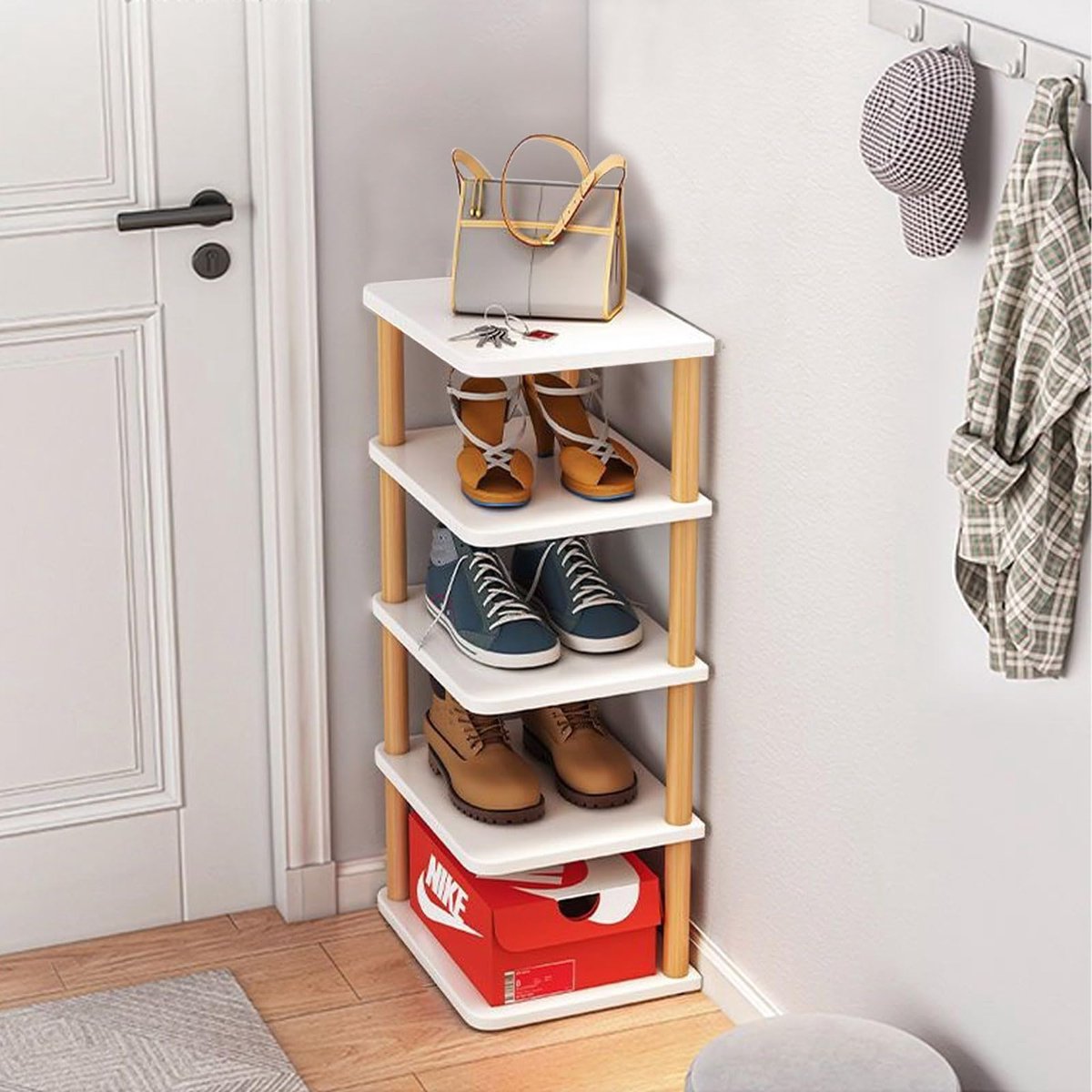Azomor® Ruimtebesparend verticaal schoenenrek met vijf niveaus voor elke ruimte (8721417609014)