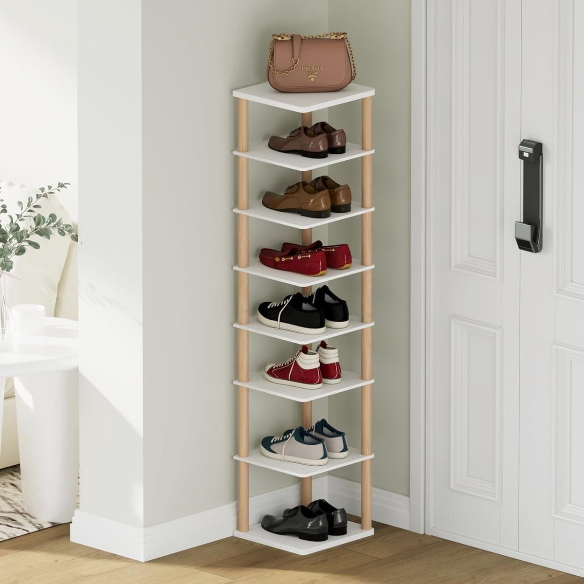 Azomor® Ruimtebesparend vrijstaand schoenenrek met 8 niveaus voor compacte ruimtes (8721417672254)