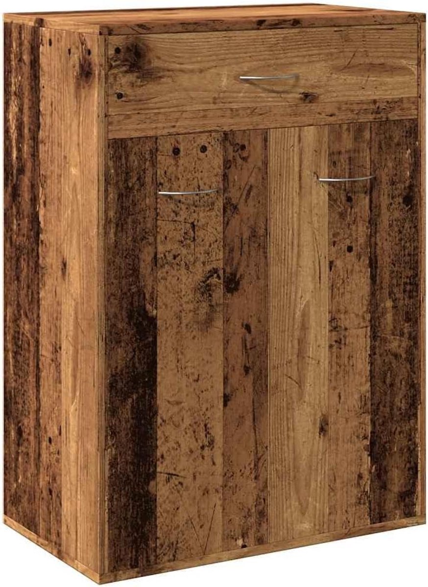 Brede Schoenenkast met Opbergruimte - Hout in Antieke Look (9101054706120)