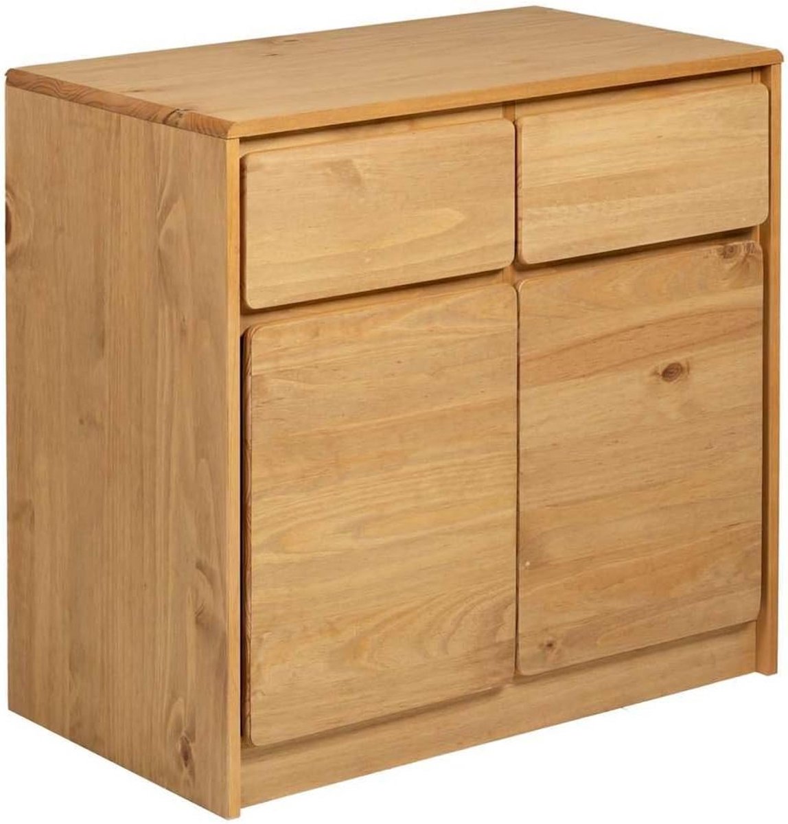 Dressoir Kast van Massief Grenenhout - Eikenkleurig Dressoir voor Woonkamer of TV-meubel (9101105421859)