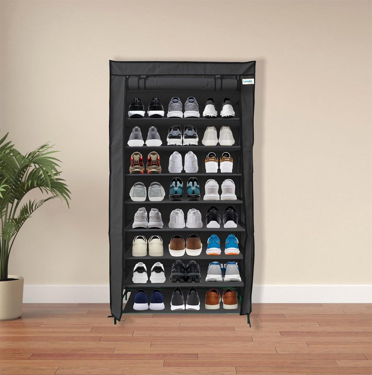 Grote Opvouwbare Schoenenkast met Waterdichte Hoes - Kledingkast en Opbergrek (9101060365762)