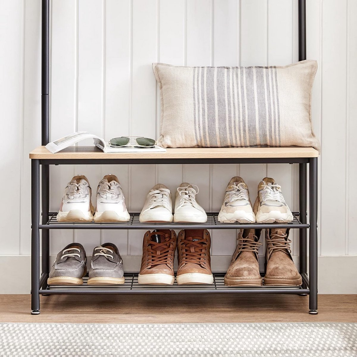 Halmeubel met Kapstok - Garderobekast met Kapstok - Halmeubel - Schoenenrek (9101119852335)