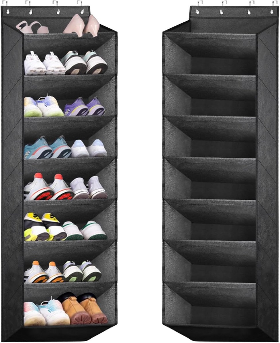 Hangend schoenenrek voor de deur met 8 vakken - Ruimtebesparende schoenenoplossing voor 24 paar schoenen (6151842269293)