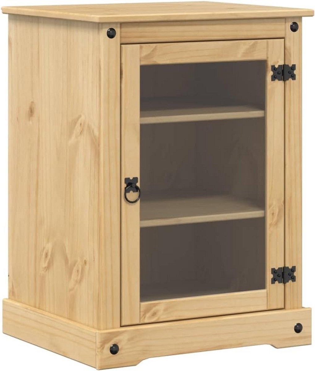 Hifi Kast Massief Grenenhout 60x50x82 cm - Stereo Meubel voor Media en CD/DVD Opslag (9101106021584)