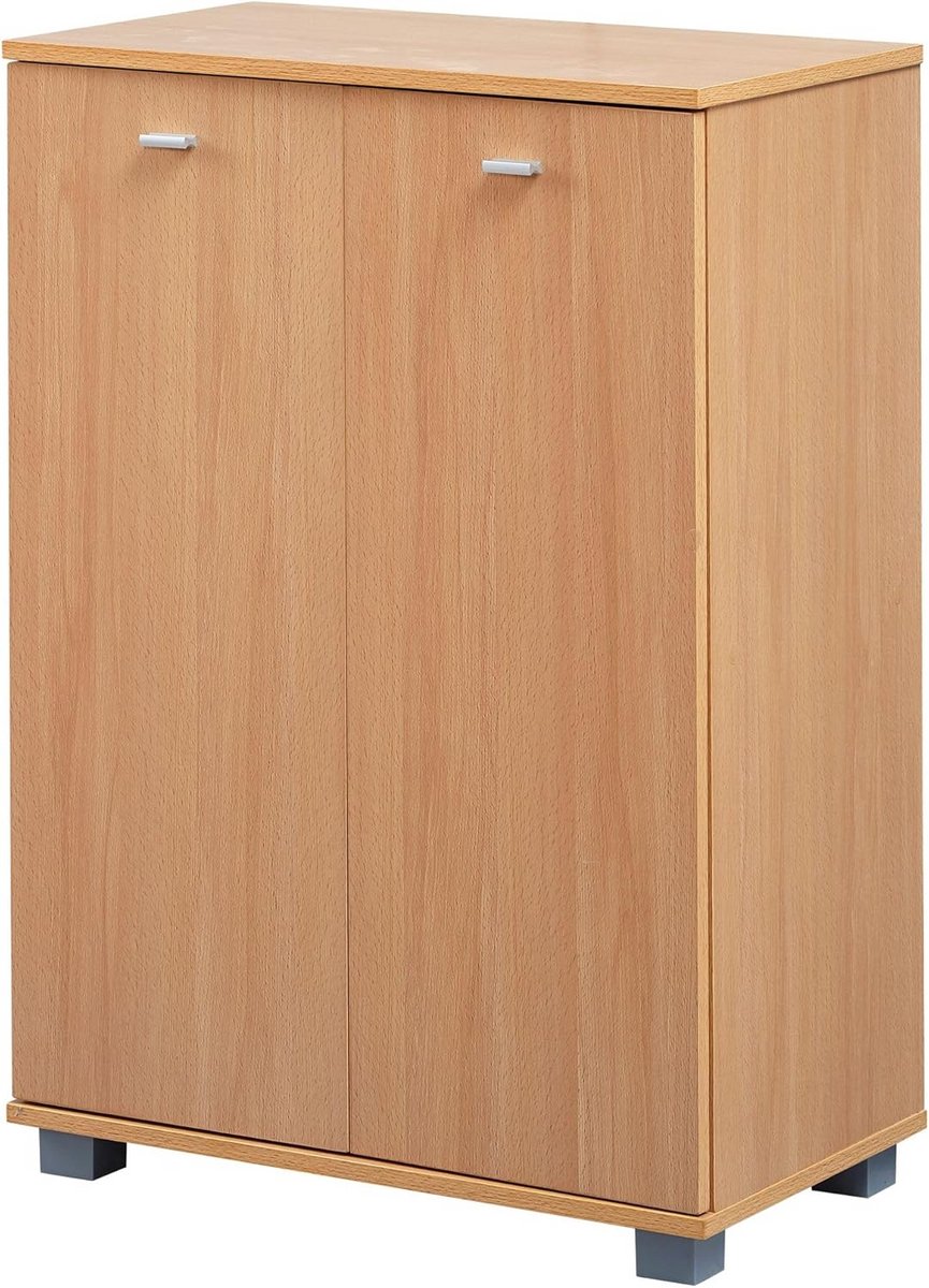 Houten Schoenenkast met 2 Deuren - Compacte Schoenenopberger voor 12 Paar (9101060521854)
