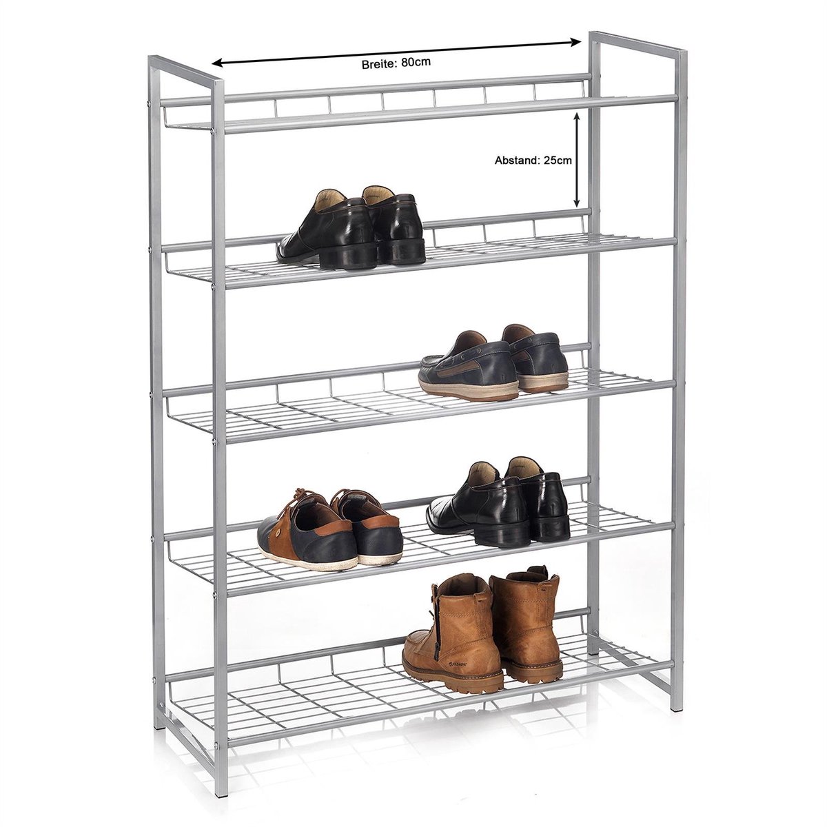Ibenzoa® Stijlvol metalen schoenenrek met vijf planken voor twintig paar schoenen (8721358774956)