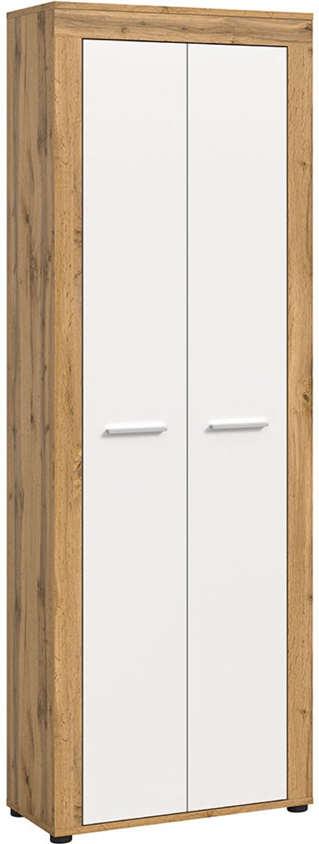 Jam schoenenkast 2 deuren wit, eik decor. (4066432034972)