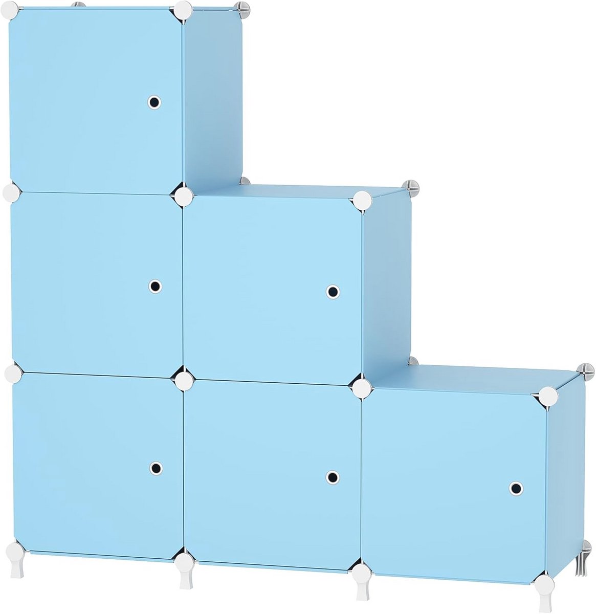 Kubusopbergunit met Deuren voor 6 Kubussen - Ruimtebesparende Opbergoplossingen voor Slaapkamer en Woonkamer (9101036953221)
