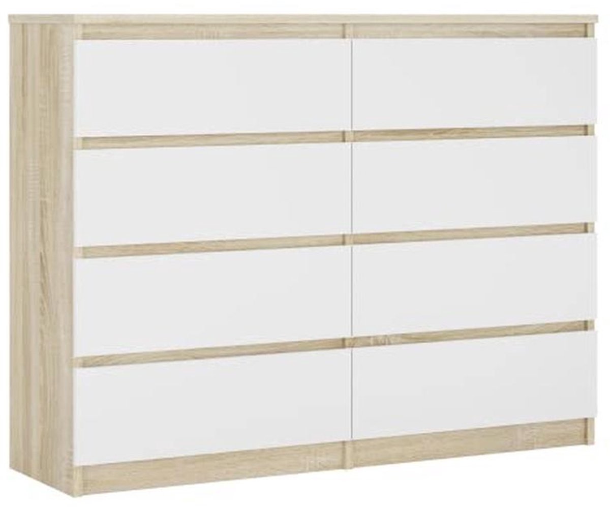 Ladekast met 8 Laden - 120 cm - Sonoma/Wit Eiken (9101003682123)