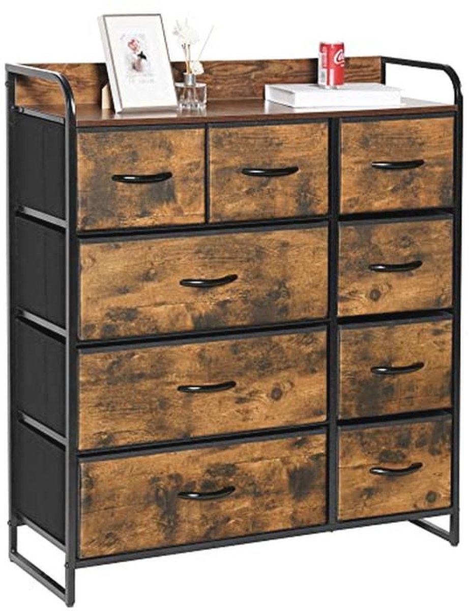 Ladekast met 9 Stoffen Lades voor slaapkamer, kantoor of hal (9101003723796)