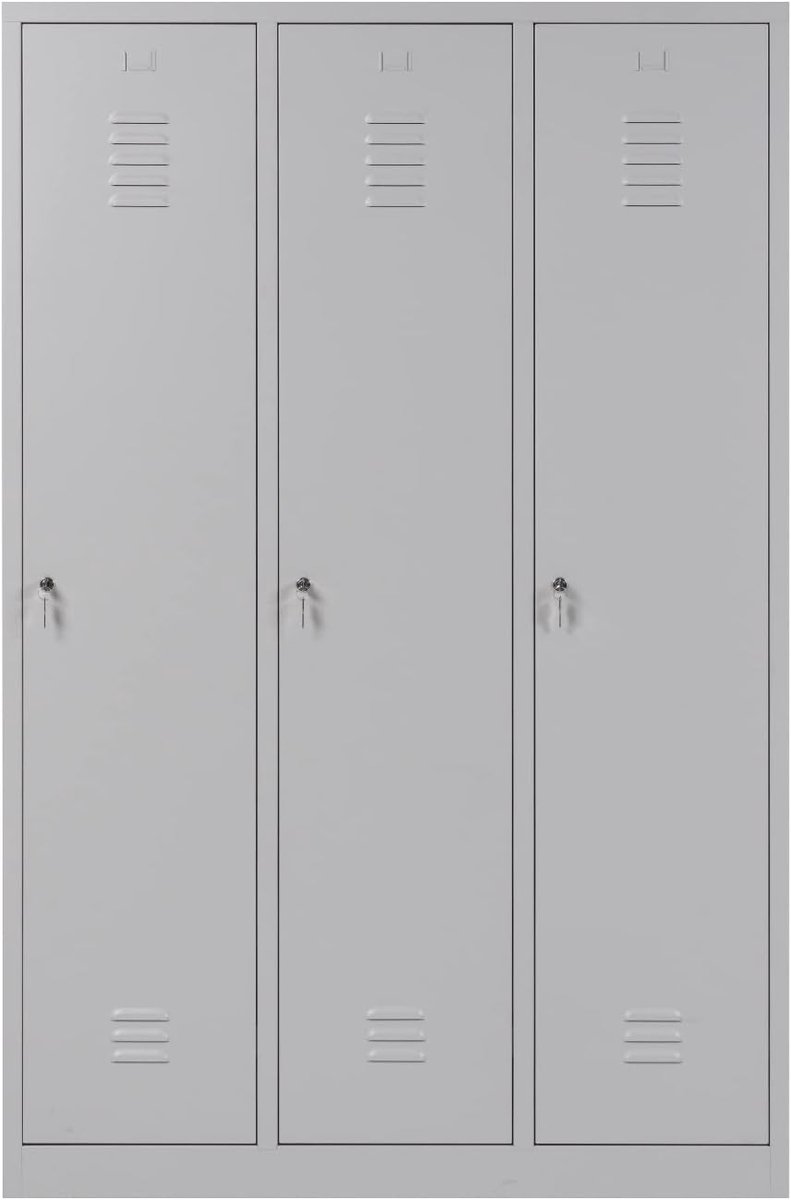 Metalen Lockerkast met 3 Deuren voor Sportschool, Kantoor en School - Opbergkluisjes in Verschillende Maten (6154441253267)